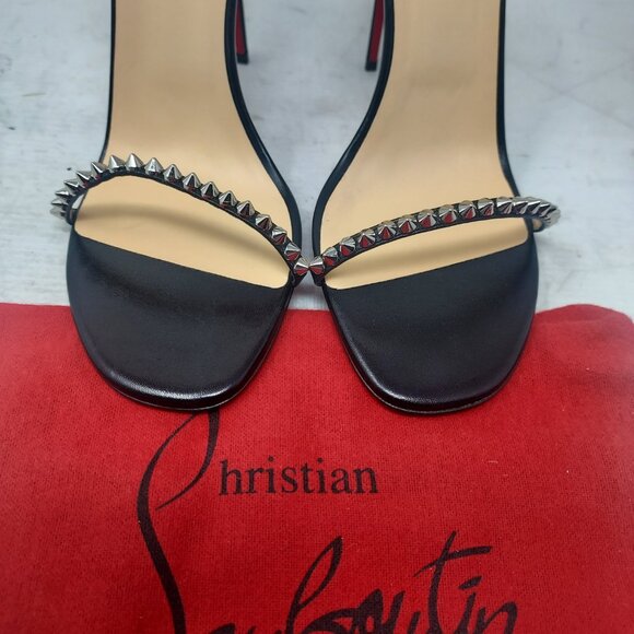 Christian Louboutin So Me Black Stud Spike Heel Sandal - Picture 8 of 12